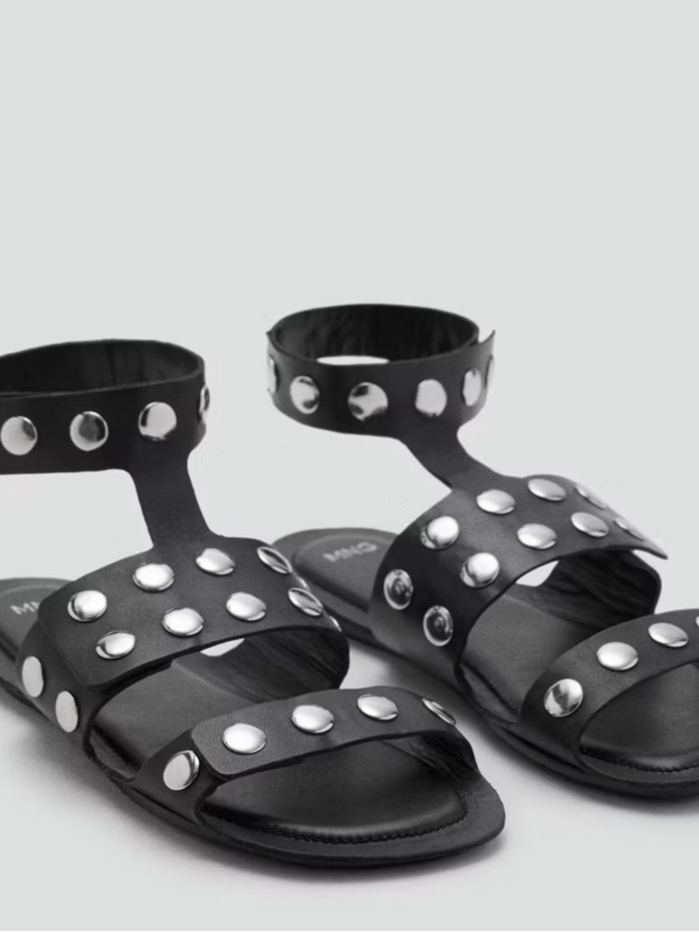 MANGO Studded leather sandals